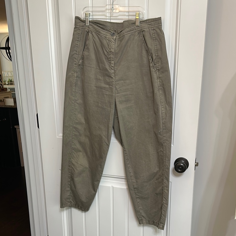ISCHIKO Cropped Pants Fatigue Green size 1 US6/8